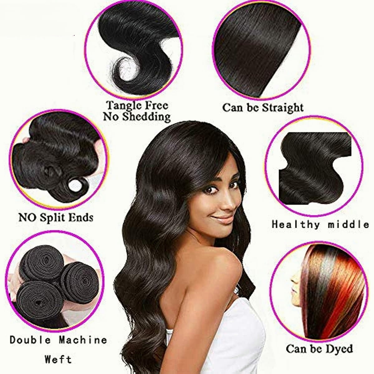 Body Wave Hair Bundles With Closure Virgin Brazilian Human Hair Weave Weft with 4x4 Transparent Lace Closure Natural Black Color