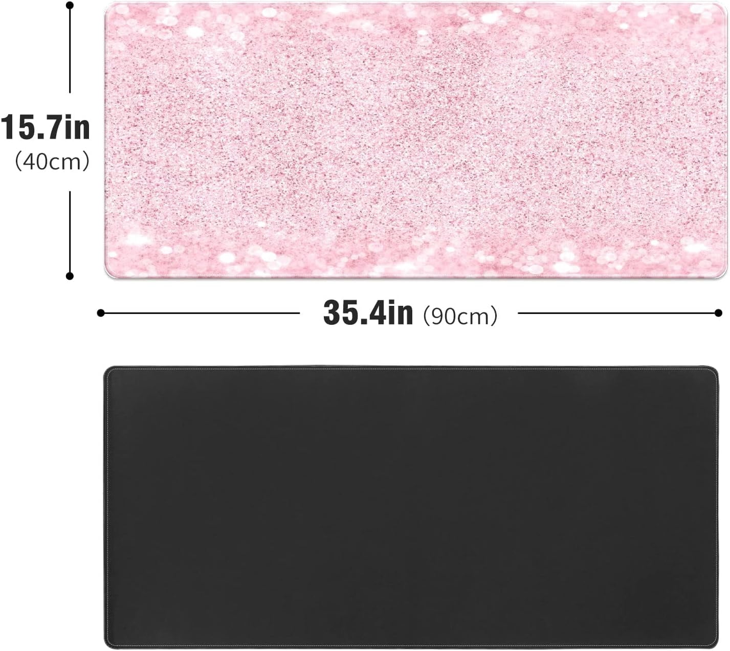 Pink Glitter Desk Mat, Desk Accessory, Cute Workspace, Trendy Workspace, Trendy, 35.4x15.7in Large Gaming Mouse Pad, Cute Desk Topper, Pretty Desk Pad