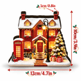 thumbnail image 6 of Christmas Village Decor, Wooden Colorful Townhouse Village Tabletop House with Soft Light for Mantel Shelf Desk and Table, 4.72 x 4.33 x 0.79 in, 6 of 6