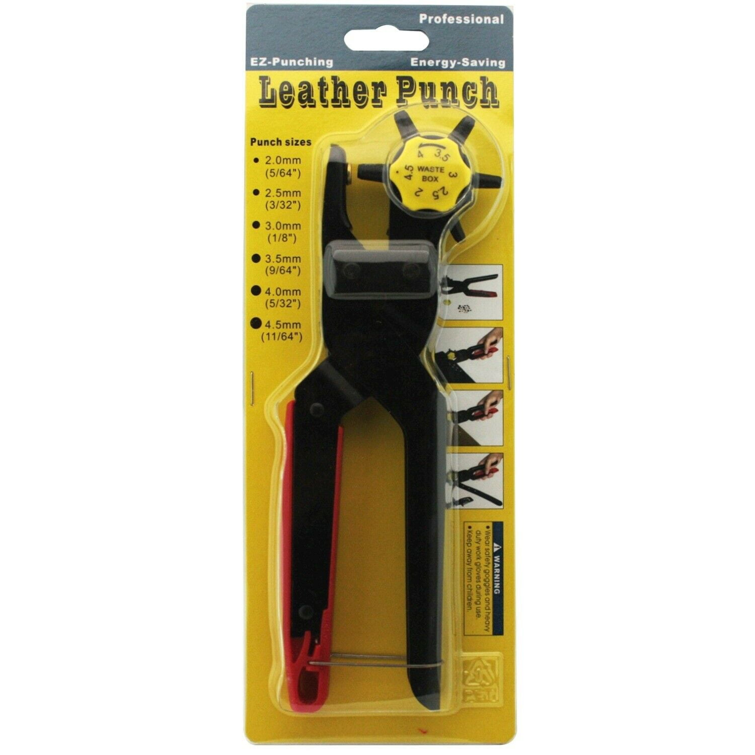 Professional Heavy Duty Revolving Leather Belt Punch 6 Punch Sizes