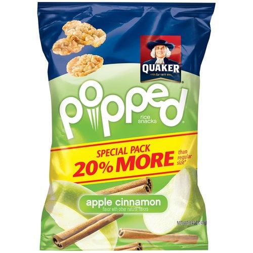 Quaker Popped Apple Cinnamon Rice Snacks, 8.4 oz