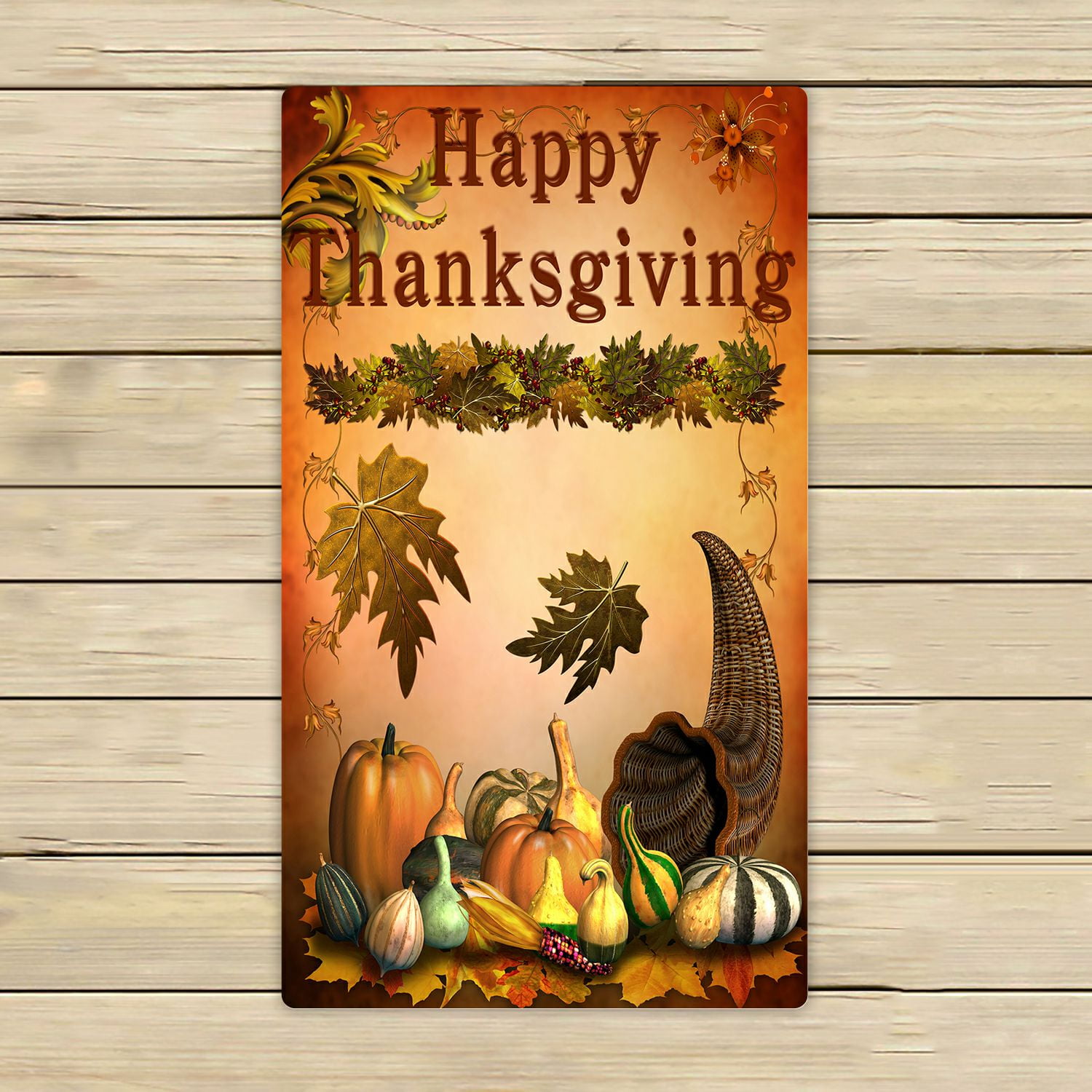 PHFZK Harvest Festival Towel, Autumn Leaves Happy Thanksgiving Day