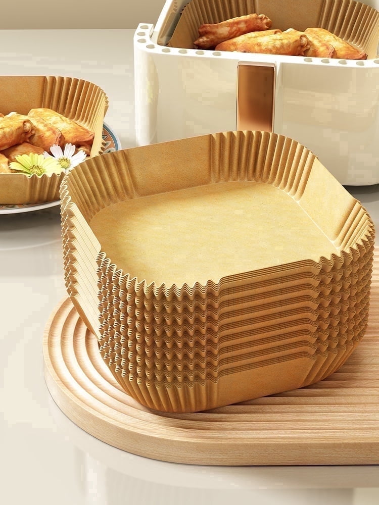 200 PCS 10 Inch Square Disposable Thickened  Air Fryer Parchment Liners, Unbleached, Heat Resistant & Non-Stick, Suitable for Air Fryer, Oven, Microwave, Baking and Roasting - 9 Inch Bottom
