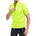 thumbnail image 6 of QUALICOS Men cycling jersey men's cycling sports shirt short sleeved with zipper back pocket - moisture wicking, breathable, quick drying cycling shirt, 6 of 8