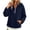 A-Navy, variant on SYwaren Women's Casual Oversized Zip Up Hoodie Full Zip Long Sleeve Sweatshirt Tops
