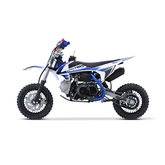 Trailmaster TM11 Dirt Bike 110cc Automatic Great Kids Bike, high Performance 110cc 4 Stroke 6 hp Engine, 24" inch seat 10 inch Rims (Multiple Color Options) (Blue)