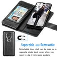thumbnail image 3 of Moto G7 Plus Case, Moto G7 2019 Wallet Case, Motorola G7 Plus PU Leather Cases, Tekcoo ID Cash Credit Card Slots Holder Carrying Folio Flip Cover [Detachable Magnetic Hard Case] Kickstand - Black, 3 of 6