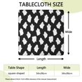 thumbnail image 2 of Black Halloween White Ghosts Square Fitted Tablecloth with Elastic Edge,Square Table Cover,Washable Elastic Table Cover for Home Kitchen Party Decor 34"x34", 2 of 6