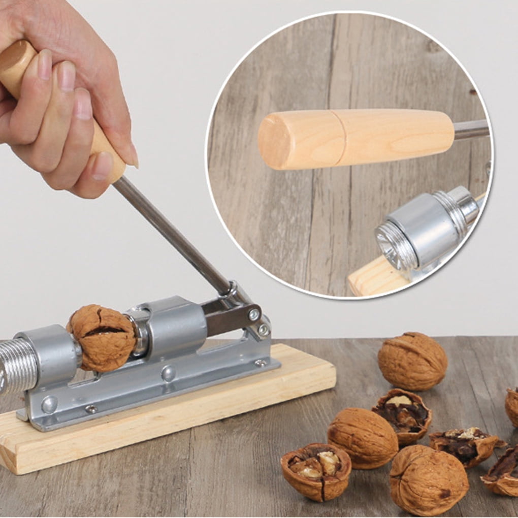 Casse-Noisette Manuel Avec Base Bois | Ouvre-Noix Robuste Pour Noix, Amandes Et Noisettes