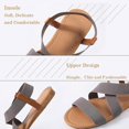 thumbnail image 3 of 2025 women's flat bottomed fashionable, comfortable, breathable, non slip casual shoes, elegant open toed shoes for summer, soft soled indoor/outdoor vacation walking shoes for one foot, 3 of 5