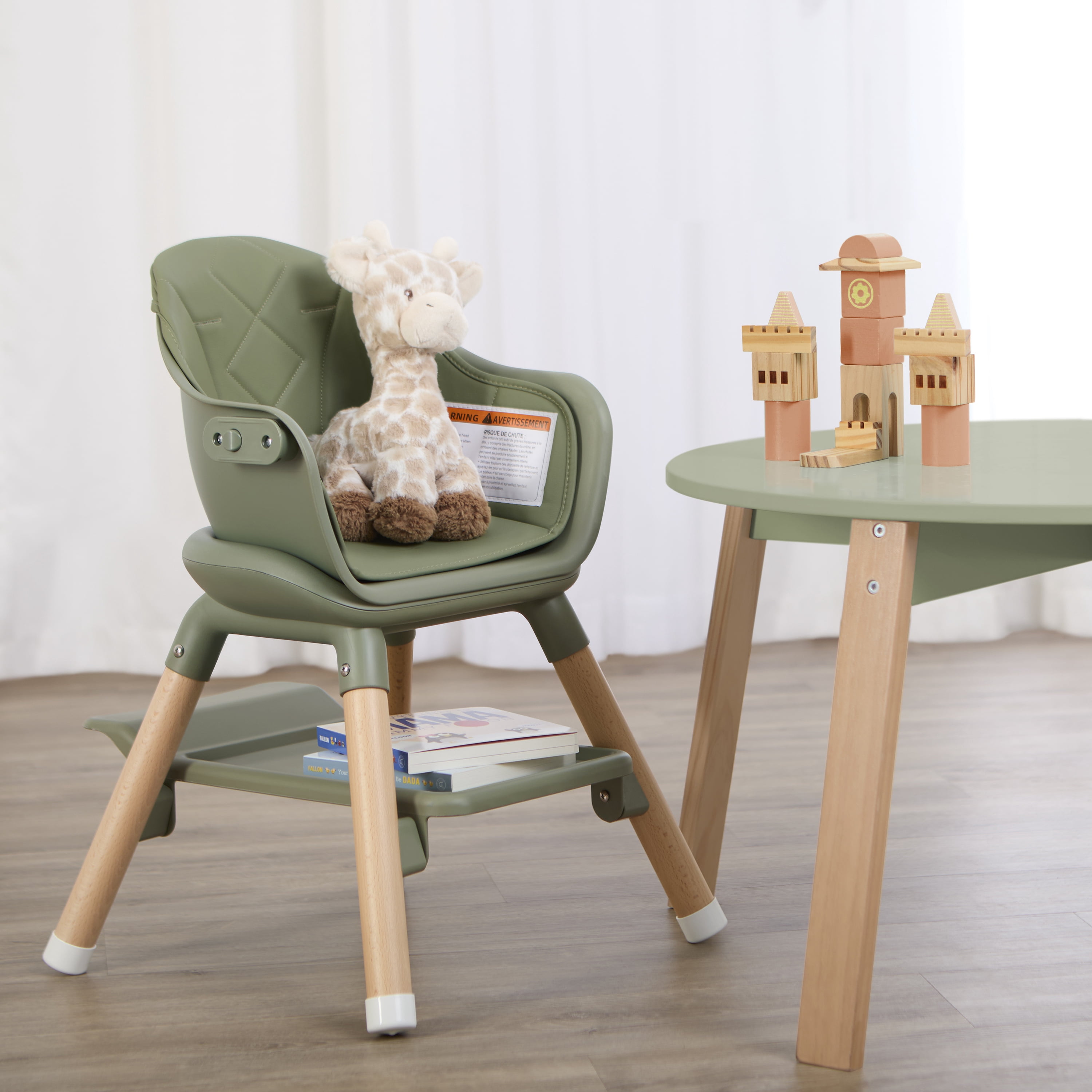 Dream On Me Nibble Nest 3-in-1 Highchair, Green
