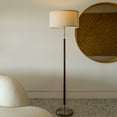 thumbnail image 3 of Brightech Carter LED Floor Lamp - Drum Shade Tall Lamp With Walnut Wood Finish, Mid-Century Modern for Living Room, Office, or Bedroom, 3 of 12