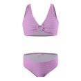thumbnail image 3 of Hienoo Big Girls Bikini Swimsuit Texture Beach Vacation Bathing Suit 2-Piece Swimwear, 3 of 5