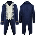 thumbnail image 2 of iiniim Boys Medieval Victorian Steampunk Jacket Renaissance Long Sleeve Embroidery Tailcoat Navy Blue 12, 2 of 7