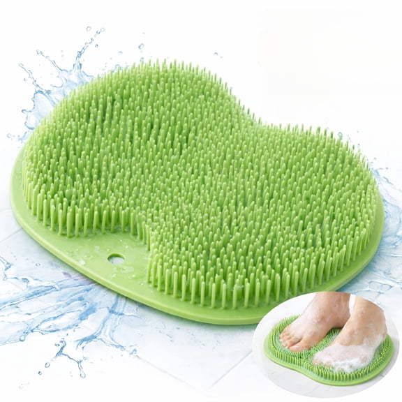 Shower Foot & Back Scrubber Massage Pad, Silicone Shower Foot Scrubber with Suction Cups, Wall Mounted Back Scrubber, No Bend Deep Clean