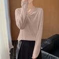 thumbnail image 6 of ClodeEU Women's Lightweight V Neck Long Sleeve Knit Top ,Casual Comfort Pullover Blouse ,Women's Plus L, 6 of 6