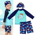 thumbnail image 3 of ASFGIMUJ Baby Boys 2pcs Rash Guard Swimsuits UPF50+ Toddler Long Sleeve Cartoon Sunsuit Swimwear Sets Bathing Suit With Hat Baby Swimsuit Twins Line up Kids Guard Short Toddler Swimsuit Set 7, 3 of 8