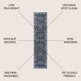 thumbnail image 3 of JONATHAN Y WASHABLE 2 x 8 Runner Rug, Kemer All-Over Persian - Black/Blue, WSH104D-28, 3 of 9
