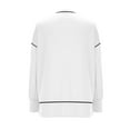 thumbnail image 4 of ZyeKqe Crewneck Sweatshirts for Women Casual Long Sleeve Color Block Oversized Crop Tops Fall Fashion Pullover, 4 of 9