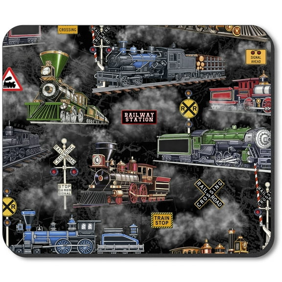Art Plates Mouse Pad - Steam Locomotives (black)