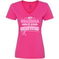 thumbnail image 3 of Inktastic My Grandma is a Survivor Breast Cancer Awareness Women's V-Neck T-Shirt, 3 of 5