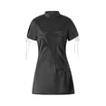 thumbnail image 5 of Coduop Women's Bodycon Cut Out Mini Dress Mock Neck Short Sleeve Bandage Dress Party Club Dress, 5 of 7
