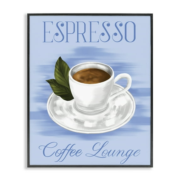 Stupell Industries Espresso Coffee Lounge Food & Beverage Painting Black Framed Art Print Wall Art, 11 x 14
