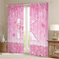 thumbnail image 2 of Castle Fairy Pink Glitter Letter K Curtains Pack of 2 (42x84 Each) for Girls,Kawaii Ribbon Bow Curtains Blackout for Bedroom, 2 of 6