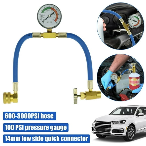 Refrigerant Charge Hose Professional R134a Self-Sealing Recharge Hose with Gauge and 1/2 Acme Threads Stable Air Conditioner Recharging Hose