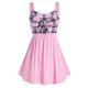 thumbnail image 1 of Tamaño más bowknot camisas a cuadros sin mangas de empalme Rosegal Camisetas sin mangas de talla grande, 1 of 4