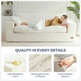 thumbnail image 4 of BYBYME Boneless Couch Sofa,Thick CorduroyBean Bag Chair Upholstered 3 Steater Sofa Couch with Deep Seating,Sofa in a Box or Bedroom Office Apartment,No Assembly,Beige, 4 of 5