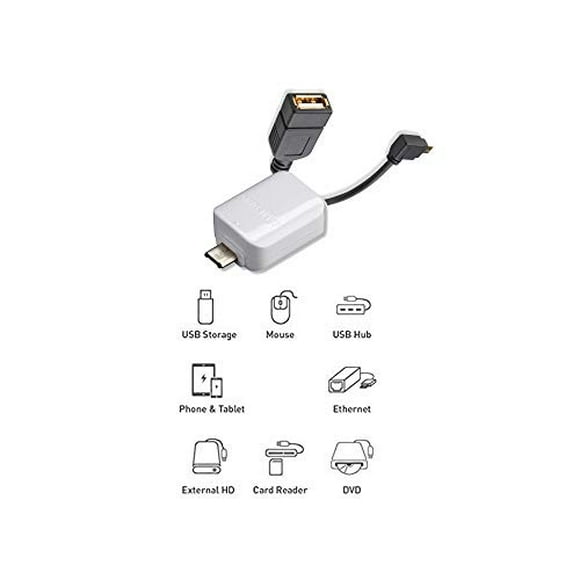 Samsung OTG Micro - USB to USB Adapter for for Android Devices Galaxy S2,S3,S4,S5,S6,S7,Edge,+,Note 4,Note 5,Active,Nexus,Keyboard,Mouse,SD Card,Hard Drive