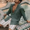 thumbnail image 6 of Shirts for Men Linen Ultrathin Casual Button Down Long Sleeve Beach Hawaiianss Men's T-Shirts, 6 of 7