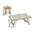 thumbnail image 4 of Benzara Plank Style Acacia Wood Table Set with Canted Legs, Set of Three, Black, 4 of 6