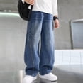 thumbnail image 4 of Spazoro Boys Denim Pants with Pockets, Loose Fit Zip Fly Durable Wide Leg Panel Detail Baggy Jeans Street Bottoms Blue Size 5-6, 4 of 7