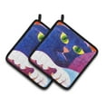 thumbnail image 1 of Carolines Treasures 6138PTHD Grand Chat Bleu Paire de Porte-Pots, 1 of 3
