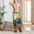 thumbnail image 2 of Fotbe Elegant Sunset Sunflower Pantalones de Pijama para Hombre, Pantalones de Dormir, Pantalones de Casa con Cintura Ajustable y Bolsillos-Large, 2 of 6