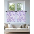 thumbnail image 4 of Purple Flowers Tier Curtains 24 Inch Length,Sheer Curtains for Bedroom Living Room Window Watercolor Summer Botanical Floral Rod Pocket Drapes Kitchen Curtains Small Half Window 27.5"x24" 2 Panels, 4 of 6