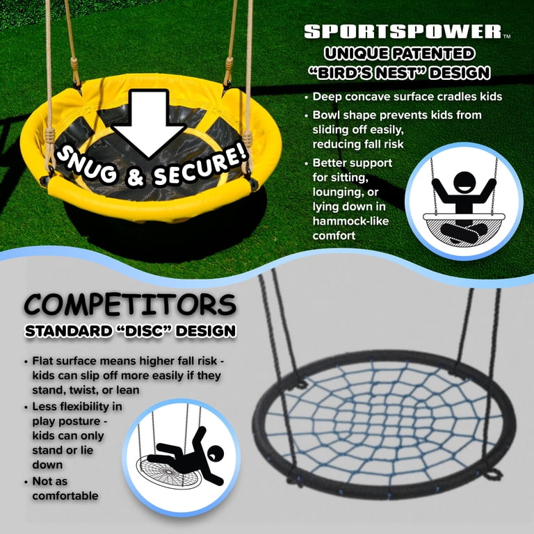 Sportspower Outdoor Super 8 Fun Metal Swing Set with 6' Heavy Duty
