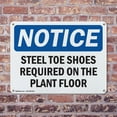 thumbnail image 4 of (2 Pack) Steel Toe Shoes Required On The Plant Floor OSHA Notice Sign 18 Inch X 12 Inch Plastic Sign, Weather Resistant, UV Protected for Workplace, Business, and Construction Site,, 4 of 8