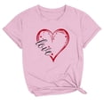 thumbnail image 2 of Meichang T-Shirts de la Saint-Valentin pour Femmes Mignons avec Cœur d'Amour T-Shirts Graphiques de Fête Manches Courtes Hauts Col Rond Coupe Ample T-Shirts Tendance T-Shirts, 2 of 3
