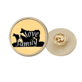 thumbnail image 1 of Broche de Oro Metálico Circular Silueta Hiena Natural, 1 of 3