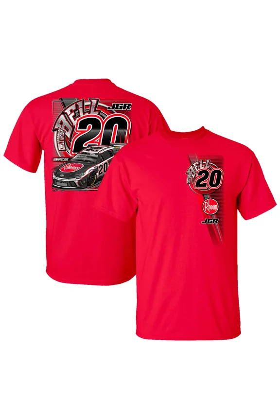 2 Sides Men's Joe Gibbs Racing Team Collection Red Christopher Bell Rheem Car T-Shirt