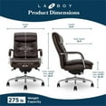 thumbnail image 2 of Maklaine Executive MidBack Office Chair Bonded Leather Brown and Chrome, 2 of 10