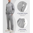 thumbnail image 5 of Men's 2Pc Full Zip Tracksuit, 4 Way Stretch with Reflective Stripes & Zipper Pockets, Straight Leg for Golf Running Gym Light Gray XL, 5 of 8