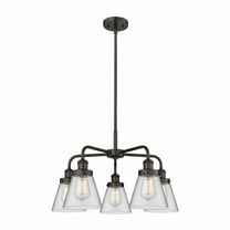 Innovations Lighting - Cone - 5 Light Stem Hung Chandelier In Art Deco