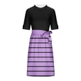 thumbnail image 6 of Weiqiqre Plus Size Dresses Flowy Short Sleeve Empire Waist Summer Crewneck Midi Length Fashion Belted Sundresses for Women, 6 of 6