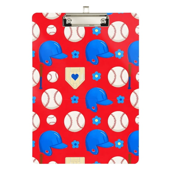 ALAZA Plastic Clipboard A4 Letter Size Decorative Clipboards for Students Women Men 9" x 12.5" Baseball