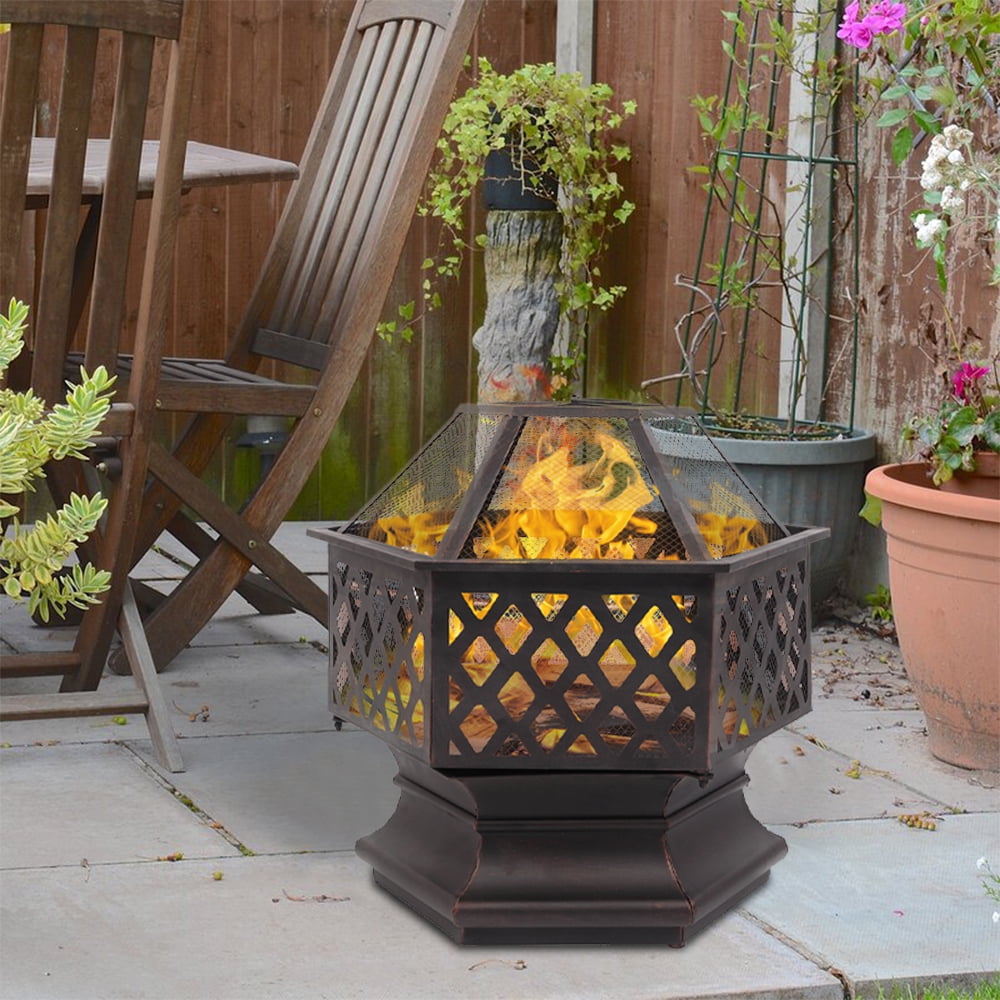 Bonnlo 24 Hex Shaped Metal Wood Burning Bonfire Pit, It's Time to Revamp  Your Backyard With 11 Outdoor Fire Pits From