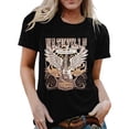 thumbnail image 3 of Trendfront Womens Nashville Guitar Tops Letter Graphic Crewneck Casual Short Sleeve Loose Fit Tee Trendy Fashion T Shirts Pullover Clothing, 3 of 5